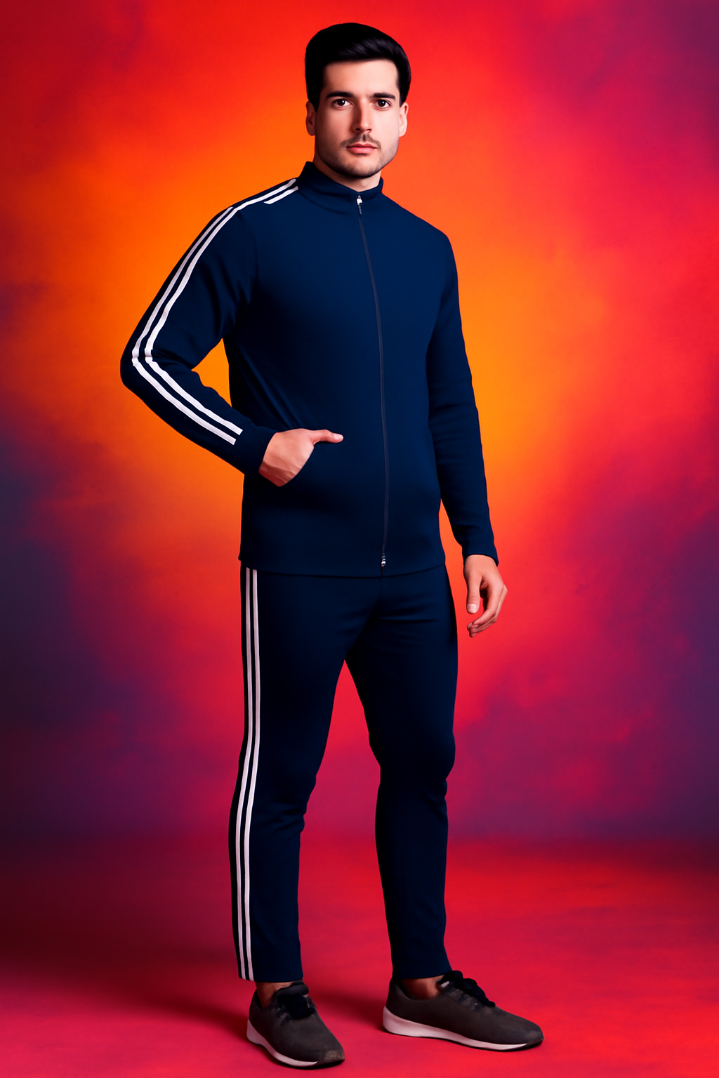 Genera Premium Winters Tracksuits For Men - Blue - Fleece Fabric